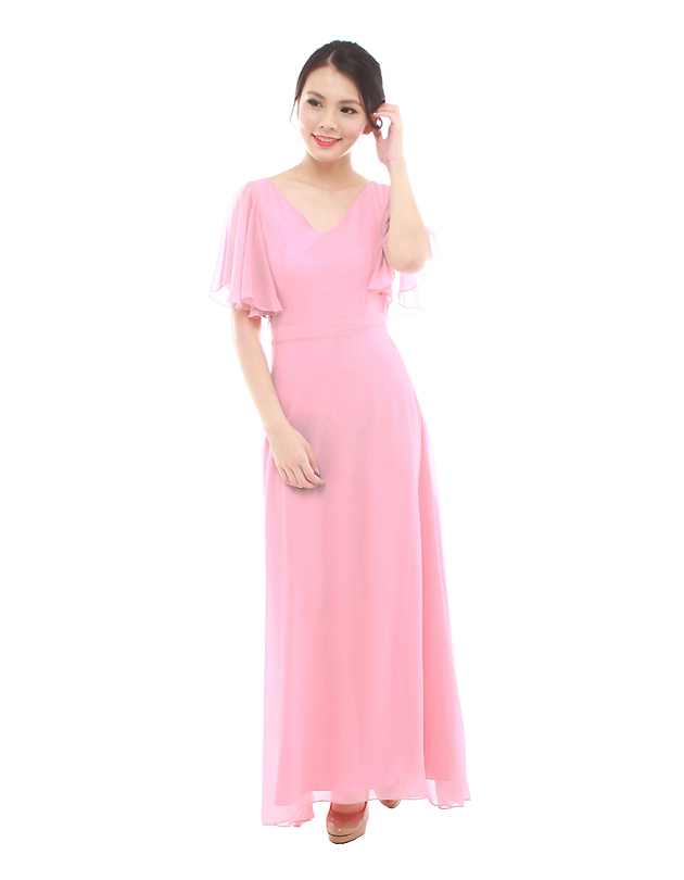 Victoria Maxi Dress in Dusty Pink